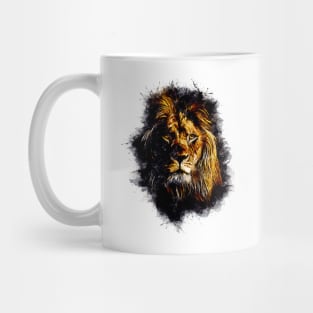 Lion Head Abstract Animal Face Watercolor Splatter Illustration Mug